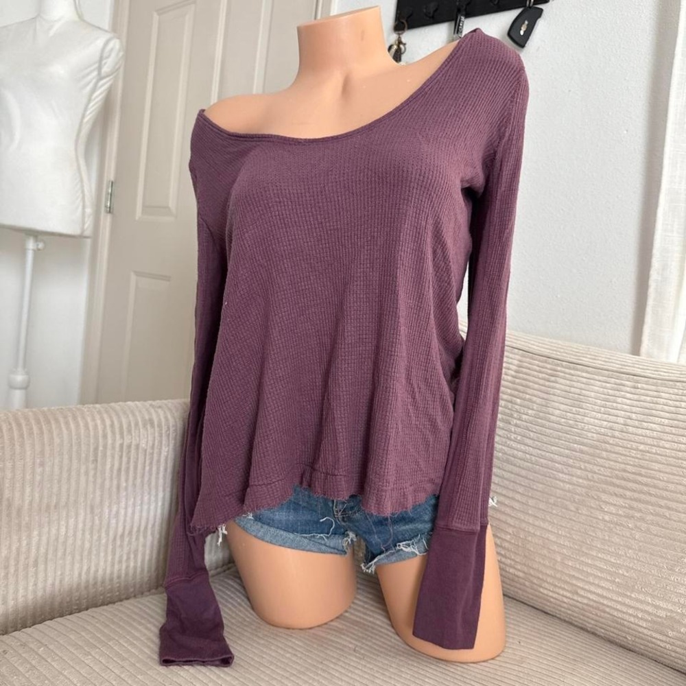 Free people we the free Malibu purple thermal long sleeve top